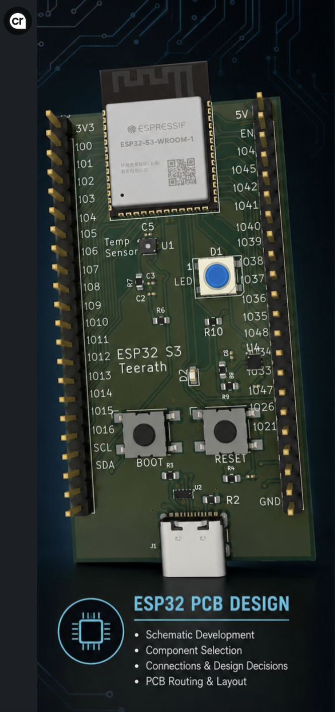 ESP32-S3 PCB layout in KiCad