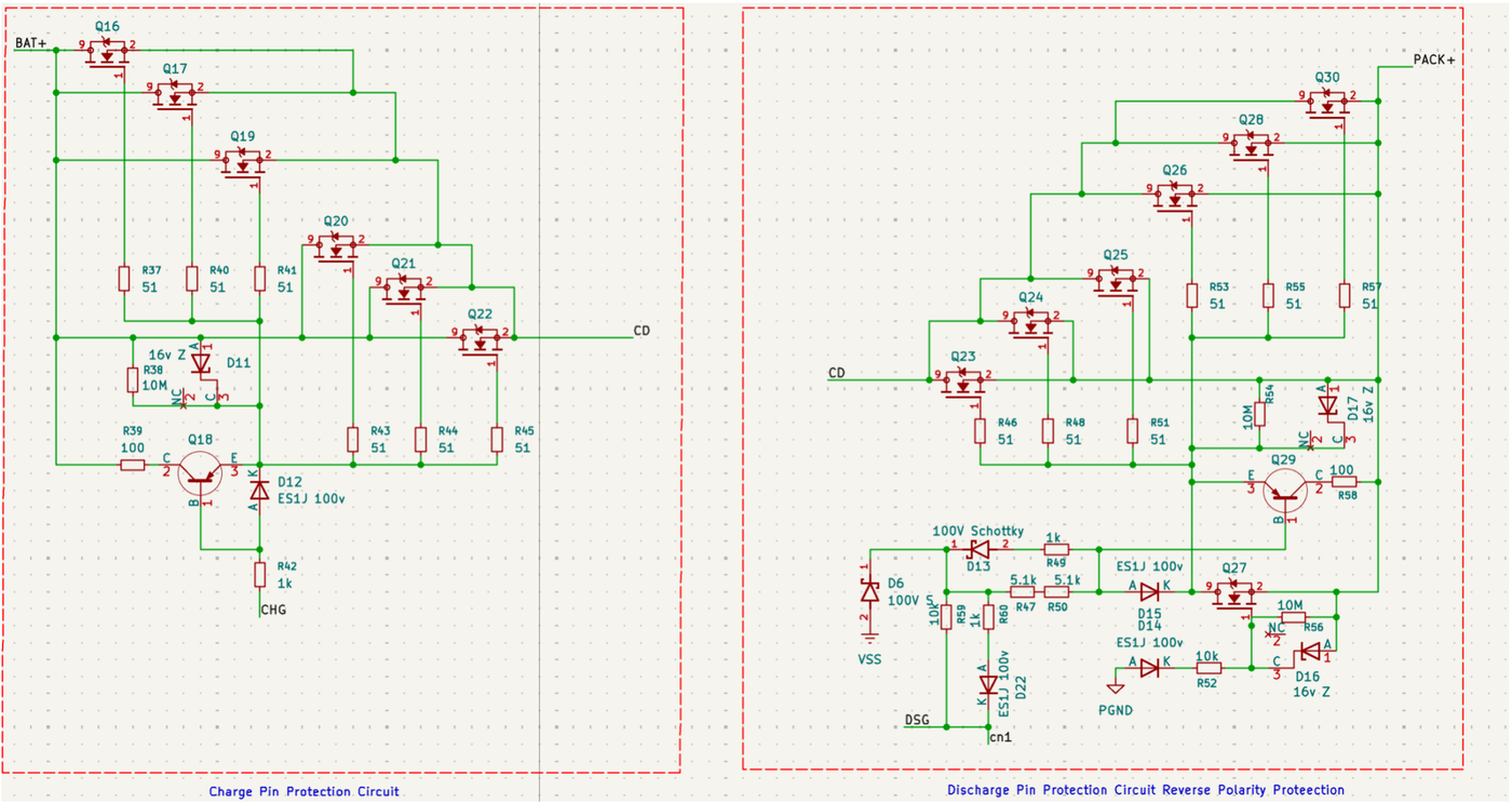 High-side NFET charge and discharge protection circuits