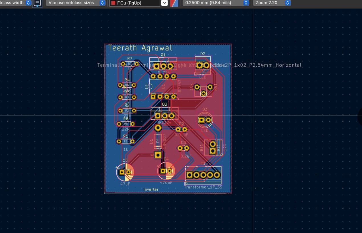 Inverter PCB layout in KiCad