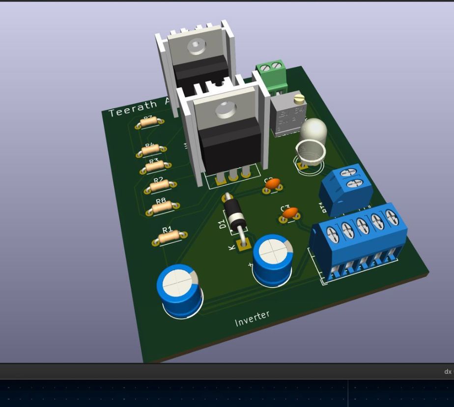 Inverter PCB 3D render